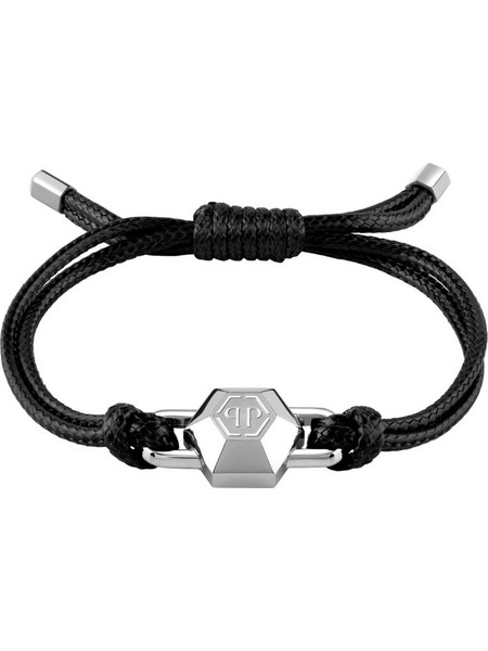 Philipp Plein Ανδρικό Βραχιόλι από Ατσάλι & Κορδόνι PJPEA02BU