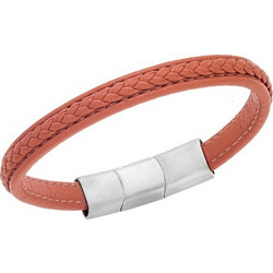 Senza Ανδρικό Βραχιόλι Χειροπέδα από Δέρμα & Ατσάλι SSD4258SOE