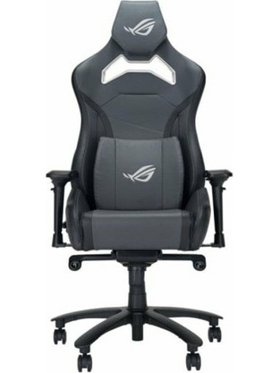 Asus Καρέκλα Gaming Δερματίνης με Ρυθμιζόμενα Μπράτσα Μαύρη Λευκή Γκρι S7842406