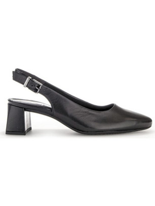 Gabor Ανατομικές Γόβες Slingback Δερμάτινες με Χοντρό Χαμηλό Τακούνι Μαύρες 62260N-27