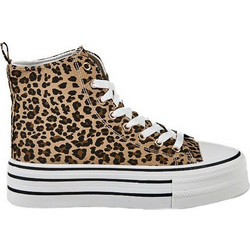 Mitsuko Γυναικεία Sneakers Flatforms Μποτάκια Μπεζ Μαύρα GS09665W-LEO