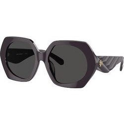 Tory Burch TY7195U-196087 Γυναικεία Γυαλιά Ηλίου Πολυγωνικά Κοκάλινα Μαύρα με Μαύρο Φακό