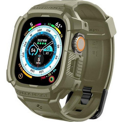 Spigen Rugged Armor Pro Θήκη Σιλικόνης με Λουράκι για Apple Watch Ultra 49mm Χακί