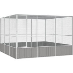 vidaXL Κλουβί Πτηνών Γκρι 324.5x302.5x211.5cm 171553