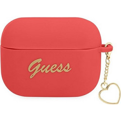 Guess Charm Heart Collection Θήκη Σιλικόνης για Apple AirPods Pro 1 Κόκκινη