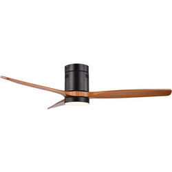Eurolamp 300-25067 Ανεμιστήρας Οροφής 132cm 30W με Φως & Τηλεχειριστήριο Μαύρος Καφέ