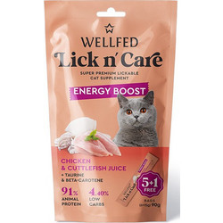 Wellfed Lick n' Care Adult Energy Boost with Chicken & Cuttlefish Juice 90gr