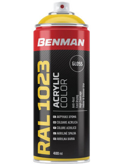Benman Ακρυλικό Σπρέι Βαφής Κίτρινο Traffic Gloss 400ml RAL 1023