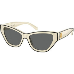 Tory Burch TB7206U 198887 Γυναικεία Γυαλιά Ηλίου Cat Eye Κοκάλινα Λευκά με Μαύρο Φακό