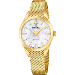 Festina Grace Γυναικείο Ρολόι με Χρυσό Μεταλλικό Μπρασελέ F20077/1