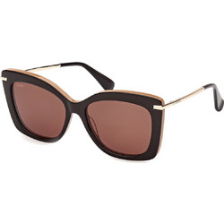 Max Mara MM0101 50E Γυναικεία Γυαλιά Ηλίου Πεταλούδα Καφέ Χρυσό με Καφέ Φακό