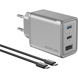 EcoFlow Rapid GaN Φορτιστής με Καλώδιο USB-C με Θύρα USB-A & 2 Θύρες USB-C 65W Power Delivery