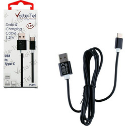 Volte-Tel VCD06 USB-A to USB-C 1.2m Black 5205308178887