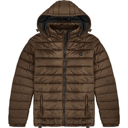 Double Ανδρικό Μπουφάν Χειμωνιάτικο Puffer Αντιανεμικό Καφέ MJK-2000