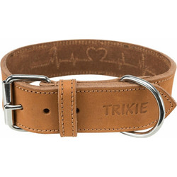 Trixie Heartbeat Δερμάτινο Κολάρο Σκύλου Καφέ 4x38-47cm 19015