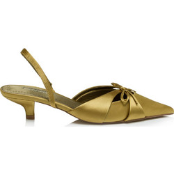 Corina Γόβες Slingback με Λεπτό Χαμηλό Τακούνι & Φιόγκο Χρυσές M5312