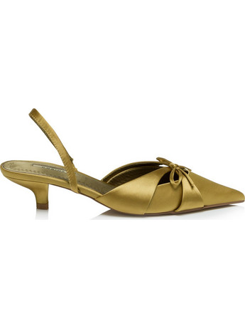 Corina Γόβες Slingback με Λεπτό Χαμηλό Τακούνι & Φιόγκο Χρυσές M5312