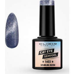 Elixir 1403 Sparkling Silver Cat Eye Ημιμόνιμο Βερνίκι Νυχιών 8ml