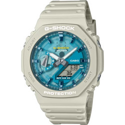 Casio G-Shock Ανδρικό Ρολόι με Μπεζ Καουτσούκ Λουράκι GA-2100AS-5AER