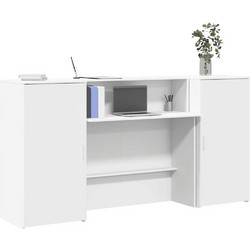vidaXL Γραφείο Reception Ξύλινο με Βιβλιοθήκη 200x50x103.5cm 3324214