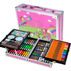 Kids Pink Σετ Ζωγραφικής με Βαλιτσάκι 34x23x9cm 145τμχ