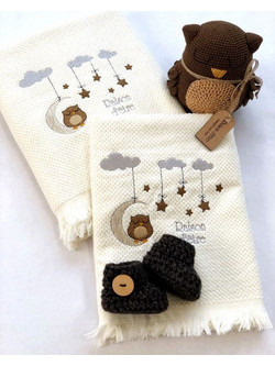 Raison D'Etre Dreamy Owl Σετ Βρεφικές Πετσέτες 2τμχ 108103011