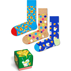 Happy Socks Pizza Love Βαμβακερές Γυναικείες Κάλτσες με Σχέδια Γαλάζιες Royal Blue Ταμπά 3Pack XPZL08-0200