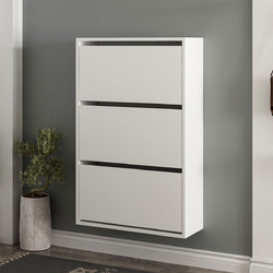 Hanah Home Παπουτσοθήκη Μοριοσανίδας Λευκή M70xΠ18xY109cm 506MNR3331
