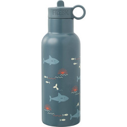 Fresk Shark Παιδικό Παγούρι Θερμός Ανοξείδωτο BPA Free με Καλαμάκι Μπλε 500ml