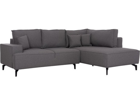 HomeMarkt Saffira Γωνιακός Καναπές Κρεβάτι Δεξιά Γωνία με Αποθηκευτικό Χώρο Γκρι 270x195x100cm HM3303.01R