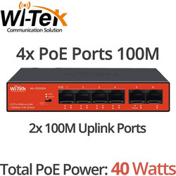 Wi-Tek WI-PS205H V3 Unmanaged L2 Switch με 4 Θύρες Ethernet 100Mbps και 2 SFP θύρες
