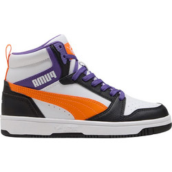 Puma Rebound V6 Παιδικά Sneakers Μποτάκια Μαύρα Μωβ Πορτοκαλί 393831-34