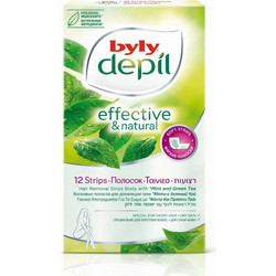 Byly Depil Mint Ταινίες Αποτρίχωσης για Σώμα 12τμχ