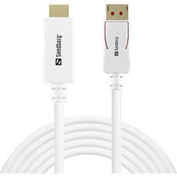 Sandberg Καλώδιο DisplayPort 1.4 to HDMI Male 2m White 509-16