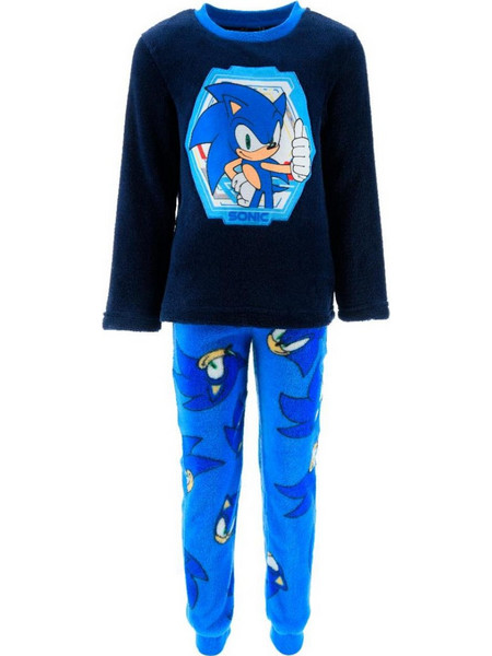 Sonic Παιδική Πιτζάμα Fleece Χειμωνιάτικη Navy Μπλε Royal Blue XH20015
