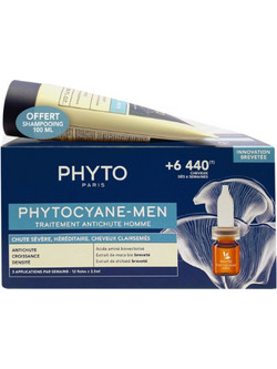Phyto Phytocyane Men Σετ Σαμπουάν 100ml & Αμπούλες 12x3.5ml κατά της Τριχόπτωσης