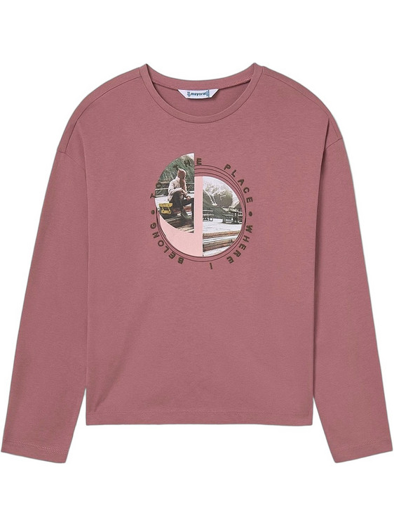 Mayoral Παιδικό T-Shirt Μακρυμάνικο Ροζ 15-07023-017