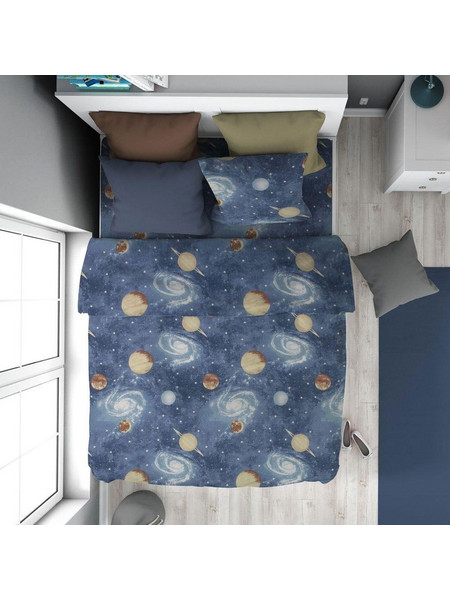 Dimcol Milky Way 185 Παιδική Παπλωματοθήκη Μονή Βαμβακερή 160x240 Navy Μπλε