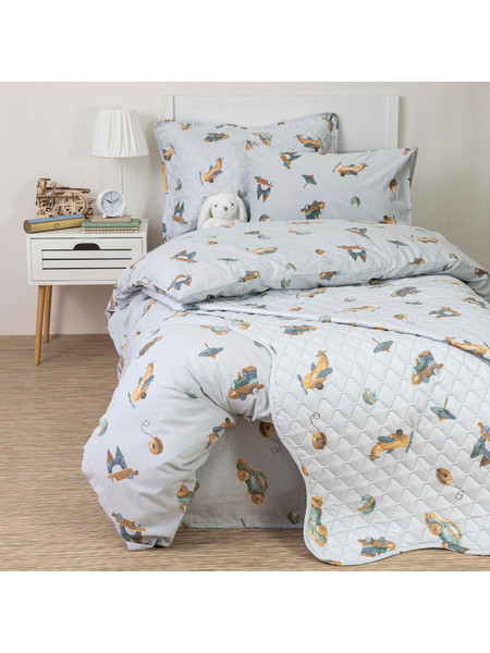 Borea Toys Παιδική Παπλωματοθήκη Μονή Βαμβακερή 160x240 Γαλάζια