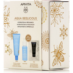Apivita Aqua Beelicious Glow Hydrating Fluid Cream SPF30 40ml + Booster 10ml + Cleansing Gel 5ml