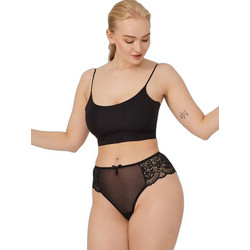 Cottonhill Γυναικείο Sexy Brazil με Δαντέλα Μαύρο CH6005