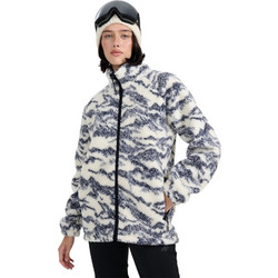 4F Γυναικεία Ζακέτα Fleece Μακριά με Φερμουάρ Εκρού 4FWAW25TFLEU352-12A