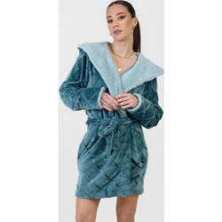 Koyote Γυναικεία Ρόμπα Χειμωνιάτικη Fleece Πετρόλ KG5333