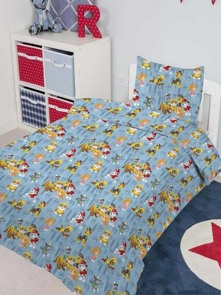 Γαρύφαλλο Paw Patrol Σετ Παιδική Παπλωματοθήκη Μονή Βαμβακερή 160x240 Γαλάζια