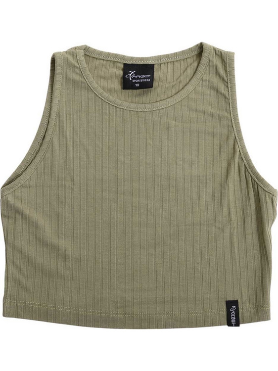 Target Παιδικό Crop Top Αμάνικο Χακί S25-14565-17