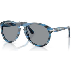 Persol PO0649 1234R5 Ανδρικά Γυαλιά Ηλίου Aviator Κοκάλινα Μπλε με Μαύρο Φακό