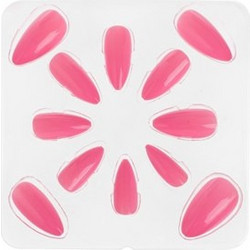 Φούξια Oval Tips Νυχιών με Κόλλα 12τμχ