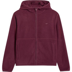 4F Γυναικεία Ζακέτα Fleece Μακριά με Κουκούλα και Φερμουάρ Μπορντό 4FWAW25TFLEF355-60S
