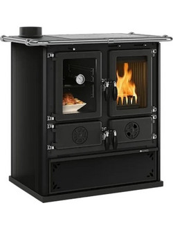 La Nordica Rosetta Sinistra 5.0 Steel Anthricite Black Μαντεμένια Ξυλόσομπα Αερόθερμη με Φούρνο 7.9kW