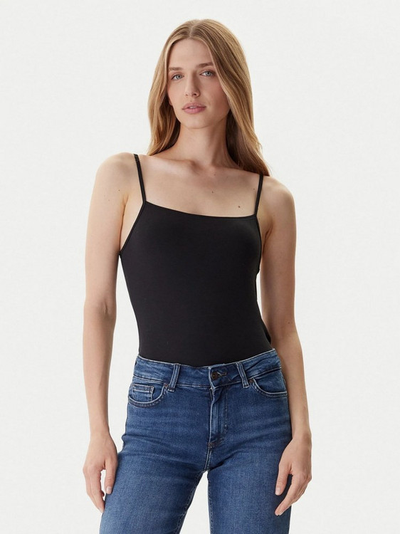 Tommy Hilfiger Βαμβακερά Γυναικεία Φανελάκια με Τιράντα Σετ 2Pack Μαύρα UW0UW05957-0IN